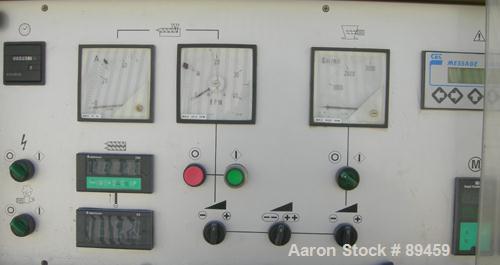 USED: Amut twin screw extruder, 92 mm screw diameter, model BA92. Approximate 24:1 L/D ratio, counter rotating screw design, 6 zone top vented electrically heated, air cooled barrel with vacuum pump....
