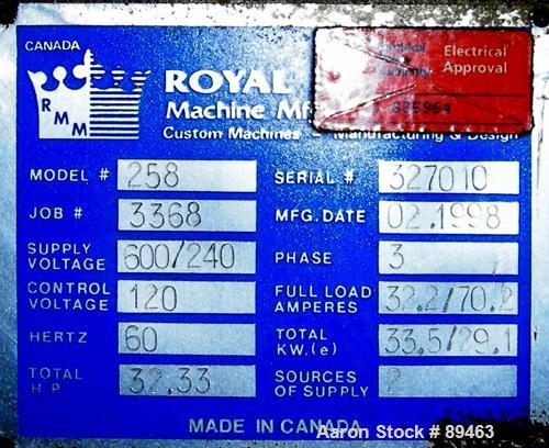 USED: Amut twin screw extruder, 92 mm screw diameter, model BA92. Approximate 24:1 L/D ratio. Counter-rotating screw design. 6 zone top vented, electrically heated, air cooled barrel with vacuum pump...