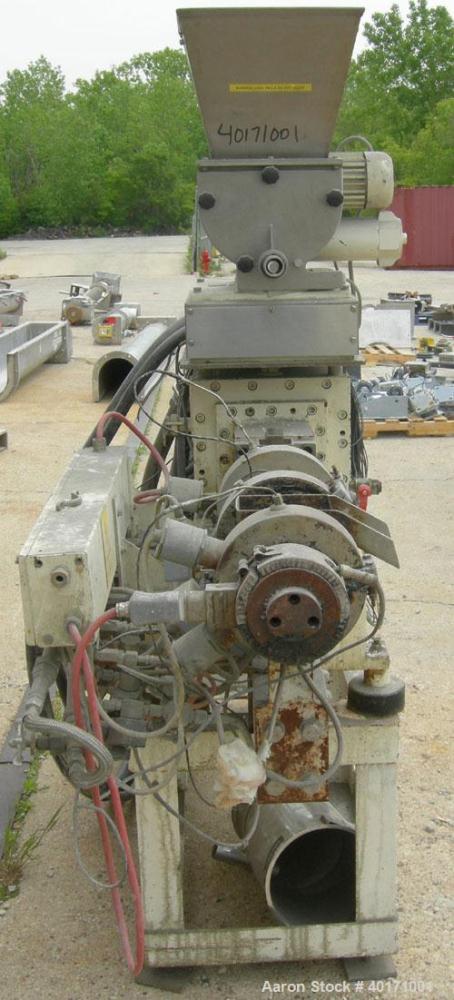 Used Clextral Lab Size Twin Screw Extrusion System consisting of: (1) Clextral lab size twin screw extruder, type BC21. 24:1 L/D, 21 mm diameter co-rotating or counter-rotating switch over screws. 4 ...