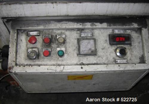 USED: Luigi Bandera 45mm extruder. 460 volt, 3 phase, 20 hp DC; Barrier Maddock style screw; 3 barrel zones with fan cooling; Athena X-25 temperature controllers; extrusion head with swing arm; clams...