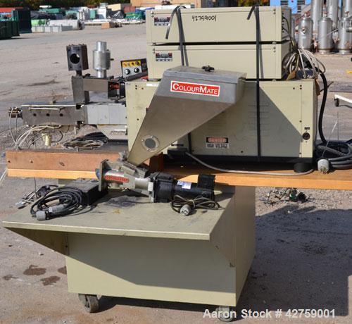 Used C.W. Brabender Plasti-Corder Extruder System Consisting Of: (1) Model CTSE-V Counter-rotating twin screw extruder, approximately 30 to 1 L/D ratio. Electrically heated, water cooled. Feed throat...