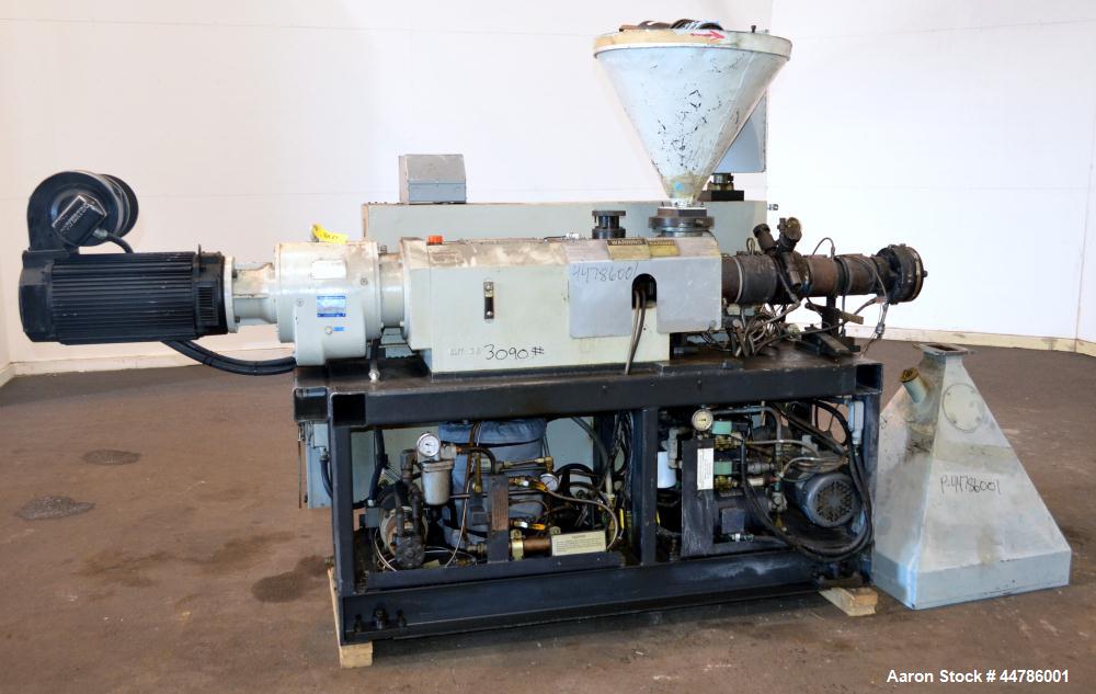 Used Cincinnati Milacron 35mm Conical Counter-Rotating Twin Screw Extruder, Mod