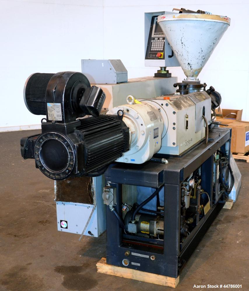 Used Cincinnati Milacron 35mm Conical Counter-Rotating Twin Screw Extruder, Mod