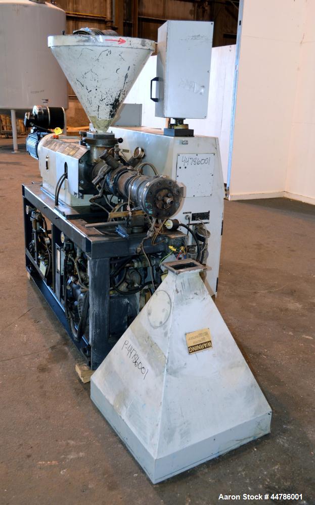 Used Cincinnati Milacron 35mm Conical Counter-Rotating Twin Screw Extruder, Mod