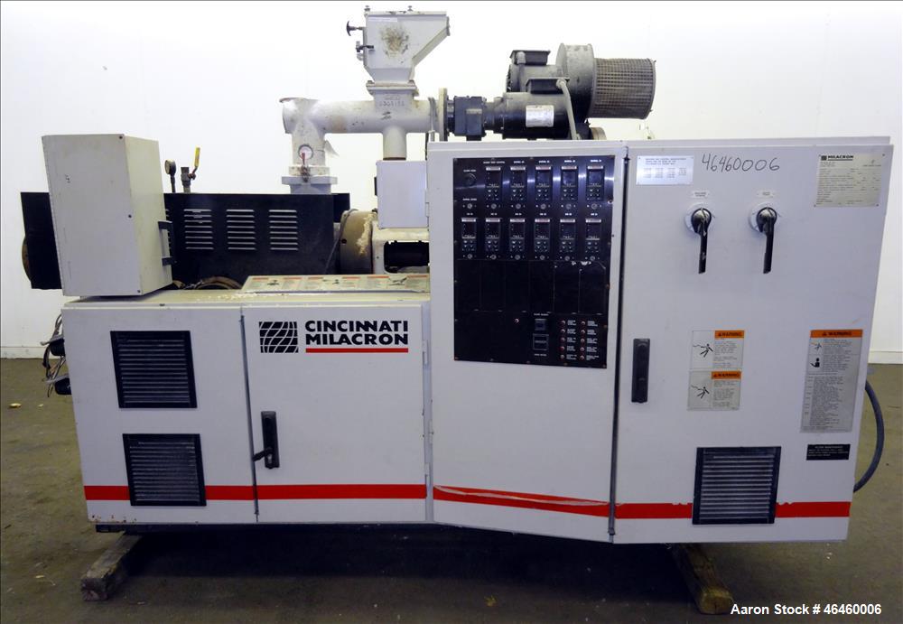 Used Cincinnati Milacron Conical Counter-Rotating 55mm Twin Screw Extruder, Mod