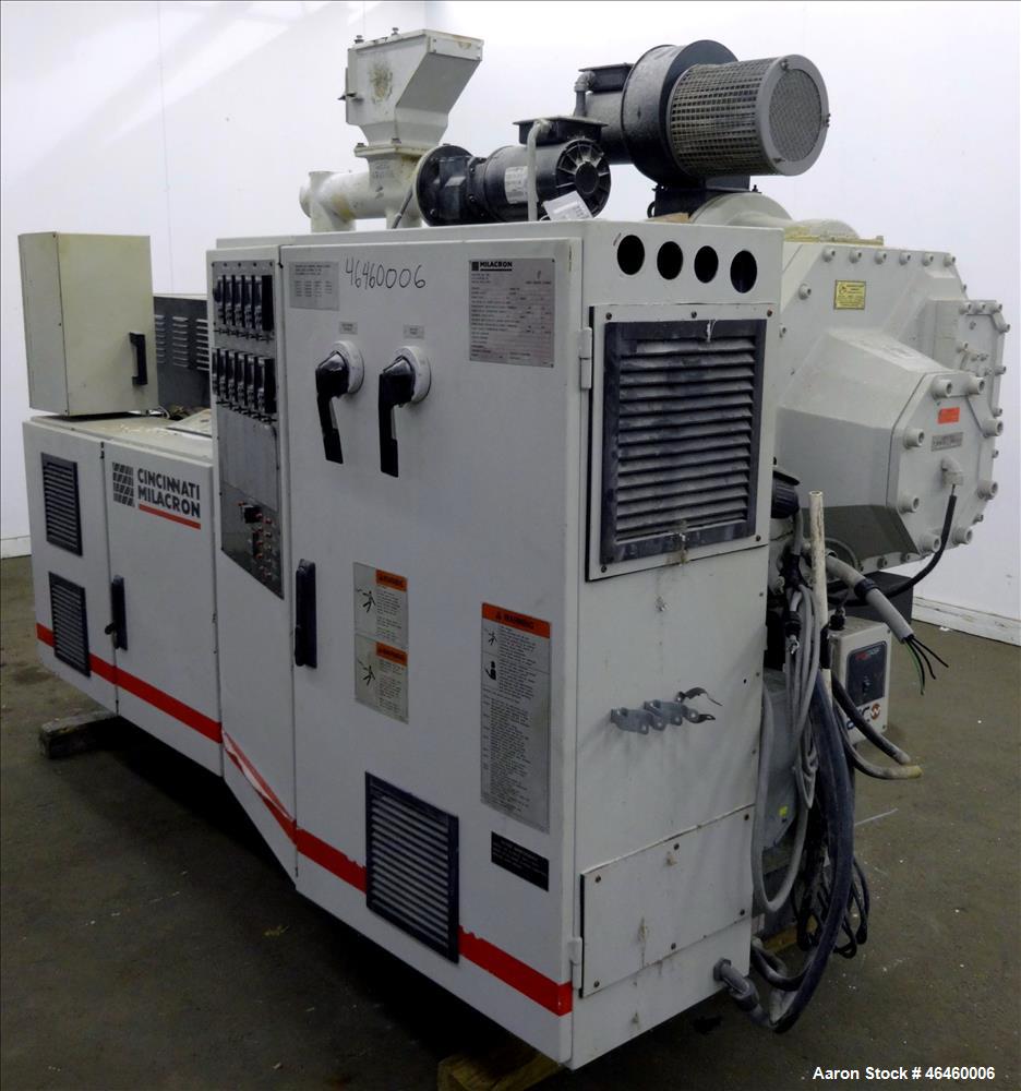 Used Cincinnati Milacron Conical Counter-Rotating 55mm Twin Screw Extruder, Mod