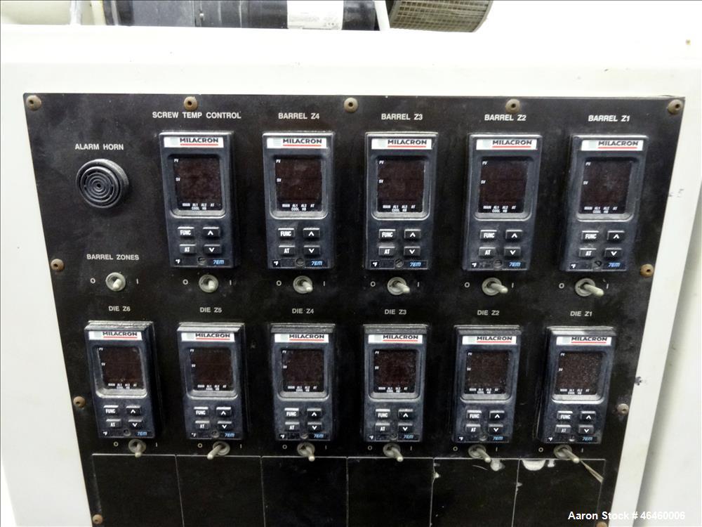 Used Cincinnati Milacron Conical Counter-Rotating 55mm Twin Screw Extruder, Mod