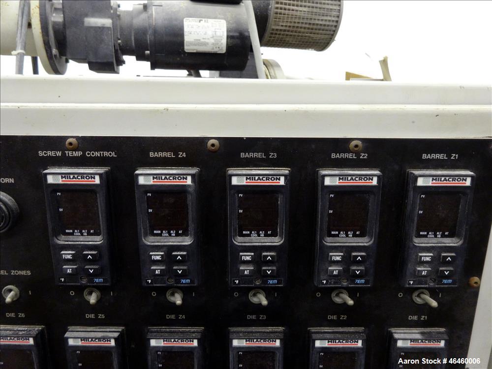 Used Cincinnati Milacron Conical Counter-Rotating 55mm Twin Screw Extruder, Mod