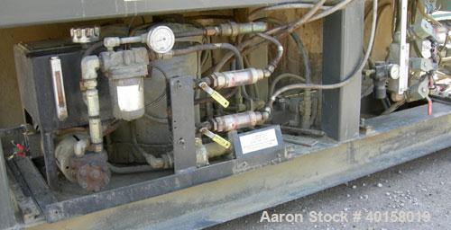 Used Cincinnati Milicron Conical Counter-Rotating Twin Screw Extruder, 55 mm, model E55 Pinnacle. Electrically heated, water cooled 4 zone vented barrel with pump. Water cooled feed throat with a dos...