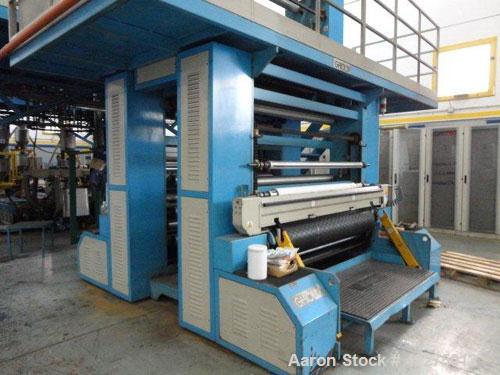 Used Ghioldi Co-Extrusion Plant made of Nr 2 extruders, diameter 55 mm, 78 kW with Oemer inverter, 30 L/D + Nr 1 extruder diameter 75 mm, 142 kW, with Oemer inverter, 30 L/D. Nr 3 lever type screen c...