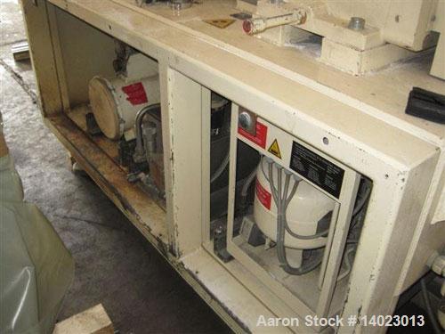 Used Krauss Maffei KMD 2-50 KK Conical Extruder.  Counter-rotating, screw diameter 2" - 4" (50 - 103 mm), screw length 41.7" (1060 mm), screw sped 4.3 - 43 rpm, 33.3 hp/25 kW drive, 400/50/3.  Produc...