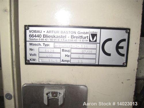Used Krauss Maffei KMD 2-50 KK Conical Extruder.  Counter-rotating, screw diameter 2" - 4" (50 - 103 mm), screw length 41.7" (1060 mm), screw sped 4.3 - 43 rpm, 33.3 hp/25 kW drive, 400/50/3.  Produc...