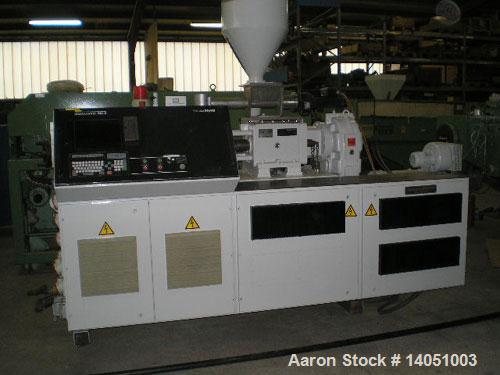 Used Krauss Maffei KMD-2-50-KK Counter-Rotating Conical Twin Screw Extruder