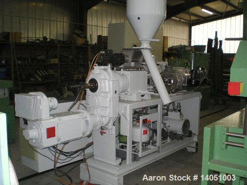 Used Krauss Maffei KMD-2-50-KK Counter-Rotating Conical Twin Screw Extruder