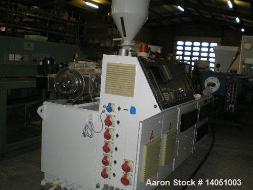 Used Krauss Maffei KMD-2-50-KK Counter-Rotating Conical Twin Screw Extruder