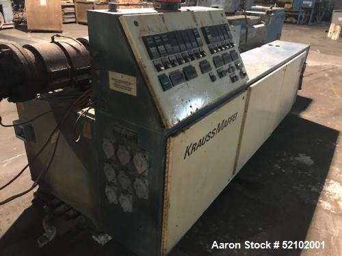 Industrial Twin Screw Extruder –  Krauss Maffei Model KMD90, Electrically Heated, Oil Cooled Barrel