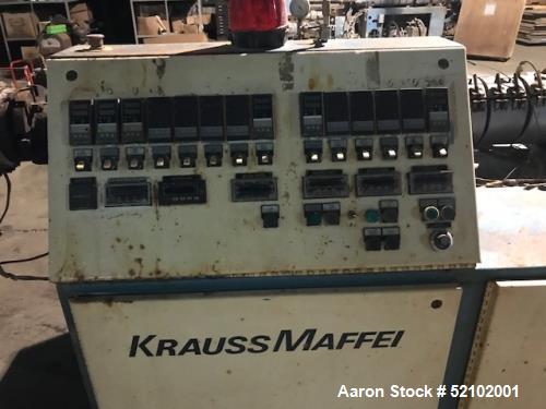 Industrial Twin Screw Extruder –  Krauss Maffei Model KMD90, Electrically Heated, Oil Cooled Barrel