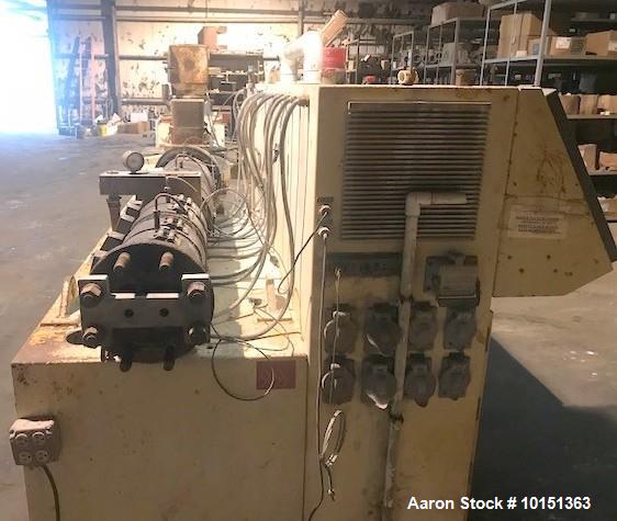 Used 90mm Krauss Maffei Model KMD90 Counter-Rotating Twin Screw Extruder