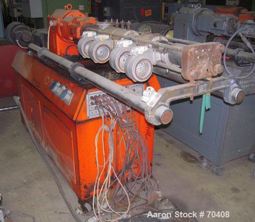 Used Leistritz 34mm Counter-rotating Twin Extruder, Model LSM30/34. Approximately 24 to 1 L/D ratio. (2) 34mm counter-rotating screws. 6 barrel sections, 1 vented, 1 feed section. Electrically heated...