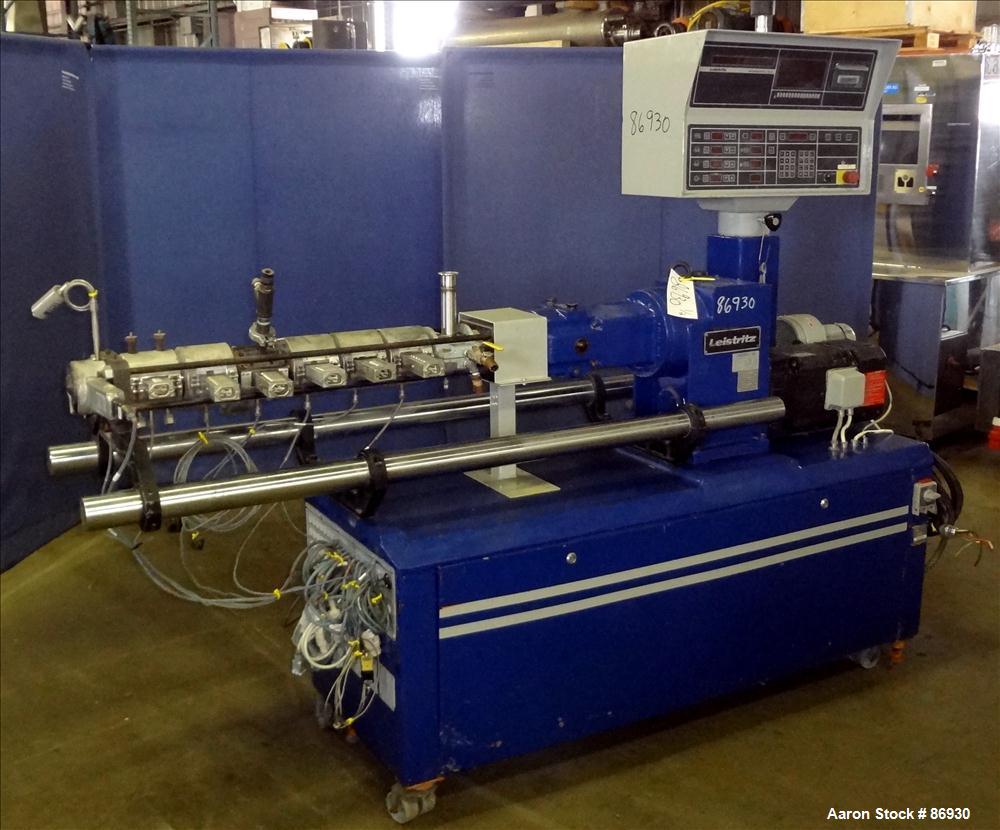Used Leistritz 34mm Twin Screw Extruder, Model LSM30.34