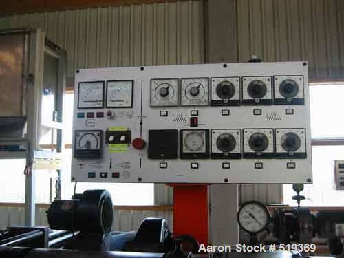 USED: Paul Leistritz compounding system consisting of: (1) feedingsystem mounted on unit; (1) Paul Leistritz twin screw extruder, type LSP 95, 22:1 L/D; 3.7" diameter (95mm) counter-rotating screws.E...