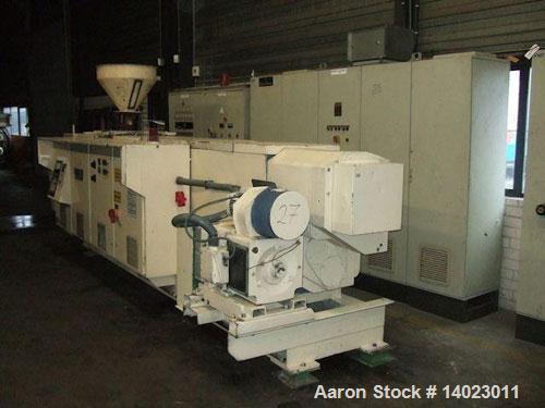 Used-Weber DS 12 P Counter-Rotating Twin Screw Extruder.  Screw diameter 4.7" (120 mm).  L/D ratio 19.  Motor 100 hp (75 kW)...