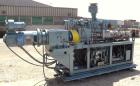 Used American Maplan Approximate 62mm Counter-Rotating Twin Screw Extruder, Model DSK62. (2) 2.44