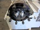 Used American Maplan 110mm Counter-Rotating Twin Screw Extruder, Model TS-110.  Approximate 26 to 1 L/D ratio.  Top vented barrel with electrically heated 1 and 2 barrel zones, zones 3, 4, and 5 offe...