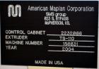 Used American Maplan 110 mm Counter-Rotating Twin Screw Extruder, Model TS-110. Approximately 26 to 1 L/D ratio. Top vented barrel with electrically heated 1 and 2 barrel zones, zones 3, 4, and 5 off...