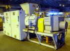 Used American Maplan 110 mm Counter-Rotating Twin Screw Extruder, Model TS-110. Approximately 26 to 1 L/D ratio. Top vented barrel with electrically heated 1 and 2 barrel zones, zones 3, 4, and 5 off...