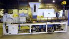 Used American Maplan 110 mm Counter-Rotating Twin Screw Extruder, Model TS-110. Approximately 26 to 1 L/D ratio. Top vented barrel with electrically heated 1 and 2 barrel zones, zones 3, 4, and 5 off...