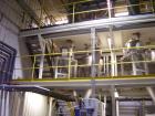 USED: American Maplin model TS-110 counter-rotating twin screw extruder. 110 mm screw diameter. Unit vented and equipped with X800 barrel and T/C screws, double compression. Unit driven by a 125 Vect...