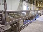 USED: American Maplin model TS-110 counter-rotating twin screw extruder. 110 mm screw diameter. Unit vented and equipped with X800 barrel and T/C screws, double compression. Unit driven by a 125 Vect...