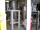 USED: American Maplin model TS-110 counter-rotating twin screw extruder. 110 mm screw diameter. Unit vented and equipped with X800 barrel and T/C screws, double compression. Unit driven by a 125 Vect...