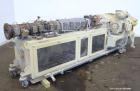 Used American Maplan 88mm Counter-Rotating Twin Screw Extruder, Model TS-88. Approximate 24 to 1 L/D ratio. (10) barrel zones, (1) section top vented, Electrically heated, liquid cooled. No screws. W...
