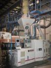 Used Cincinnati Milacron 55mm Conical Counter-Rotating Twin Screw Extruder, Model Pinnacle E55 PIN. Approximate 20 to 1 L/Dratio. Electrically heated, water cooled 3 zone vented barrel. Water cooled ...