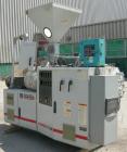 Used 55mm Cincinnati conical, counter rotating twin screw extruder. Has electrically heated, water cooled vented barrel, starve feeder, driven by 40 hp Reliance DC motor with SCR control. Extruder ha...