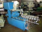 Used Leistritz Model LSM-30.34 Twin Screw Counter Rotating. Currently set up at 30:1 L/D. Can be changed to 12.35, 12.88, 19.41, 22.94, 26.47, 30, and 33.53:1 L/D, 34mm (1.181