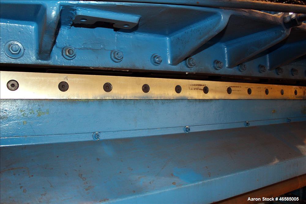 Used Wysong 72" Wide In-Line Shear, Model 1272. Driven by a 5 hp, 3/60/230/460 volt, 1745 rpm motor. Includes side mounted controls. Mounted on carbon steel frame with casters. Serial# P3-478.