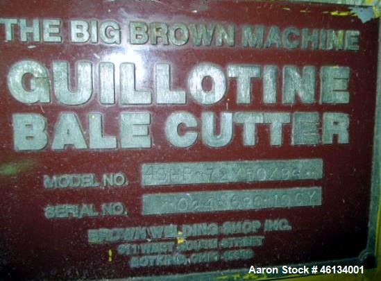Used Big Brown Machine Bale Cutter, Model 40HP-72/50/96