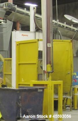 Used 1997 Roeqco model HS 115-54-148D guillotine cutter, 54" blade, 30 hp, 3/60/575 volts, 49 FLA, outfeed belt conveyor