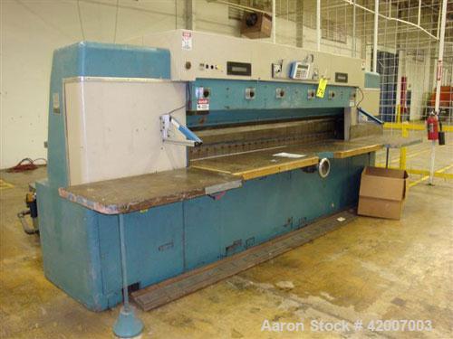 Used Lawson Paper Trimmer, Model MPU110, 110" wide. Micro Processor controlled, 96" back guage.