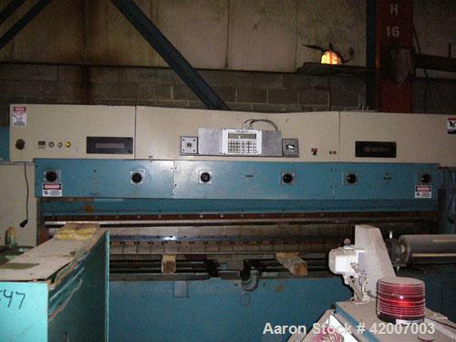 Used Lawson Paper Trimmer, Model MPU110, 110" wide. Micro Processor controlled, 96" back guage.
