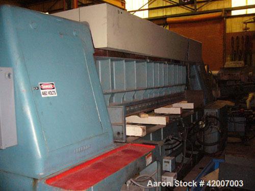 Used Lawson Paper Trimmer, Model MPU110, 110" wide. Micro Processor controlled, 96" back guage.