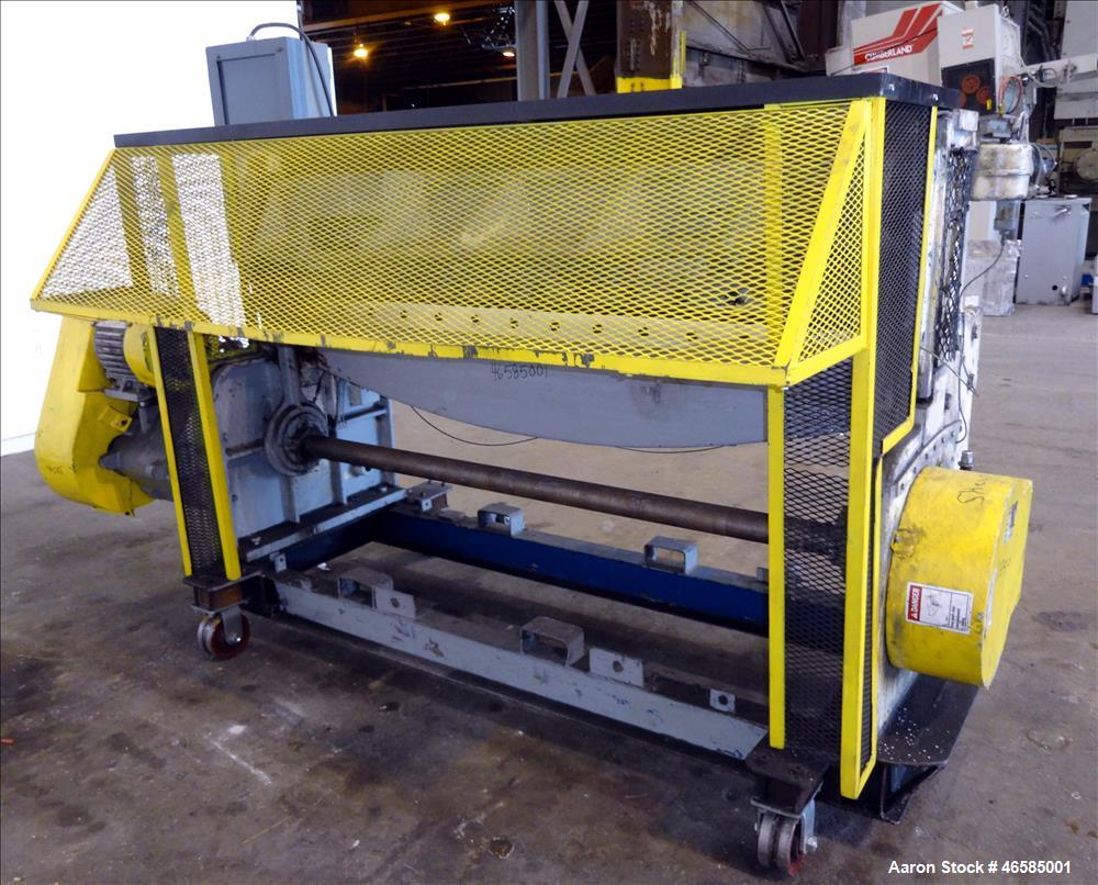 Used Wysong 72" Wide In-Line Shear. Driven by a 3 hp, 3/60/460 volt, 1775 rpm motor. Includes controls. Mount on carbon steel frame with casters.