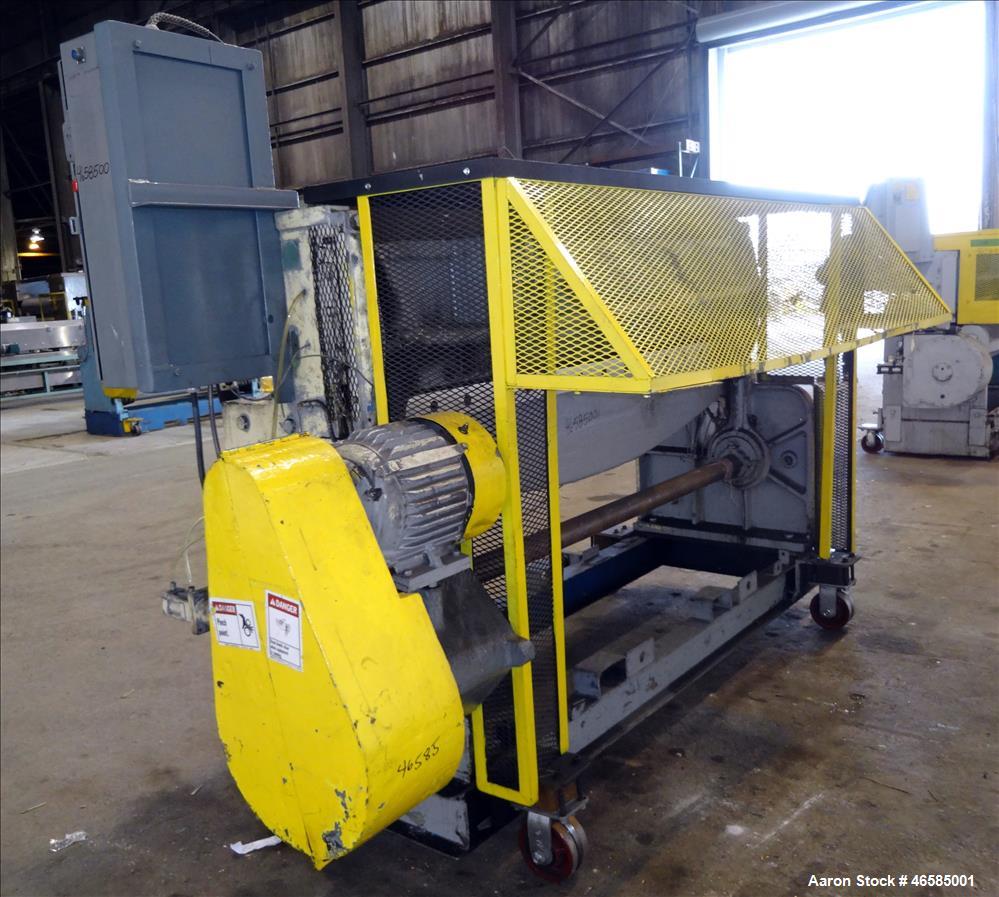 Used Wysong 72" Wide In-Line Shear. Driven by a 3 hp, 3/60/460 volt, 1775 rpm motor. Includes controls. Mount on carbon steel frame with casters.