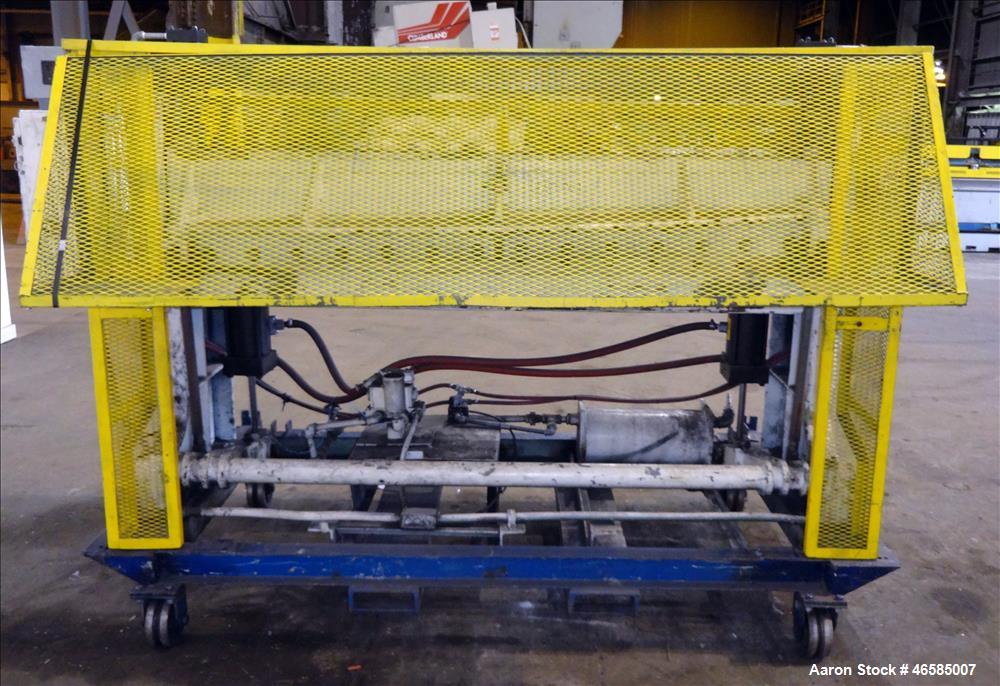 Used Wysong 72" Wide In-Line Shear, Model A-72. Pneumatically operated. Includes controls. Mounted on carbon steel frame with casters. Serial# PA4-181.