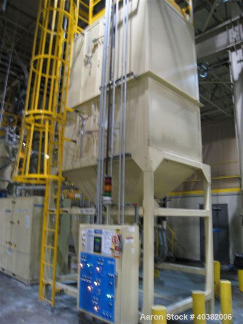 Used Novatech model NGBBS-2, 2 component blending system. Package includes 2 component blenderwith hoppers mounted on load cells, feeding bin via
vibrators. Package also includes (2) 6000 lb and 25 h...