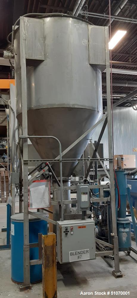 Used- Vertical Mixer, 58" Diameter x 53" Straight Side x 43" Cone