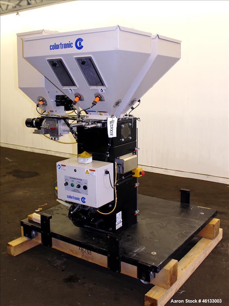 Used Colortronic 6 Component Gravimetric Slide Gate Blender, Model CSG-900-6R.